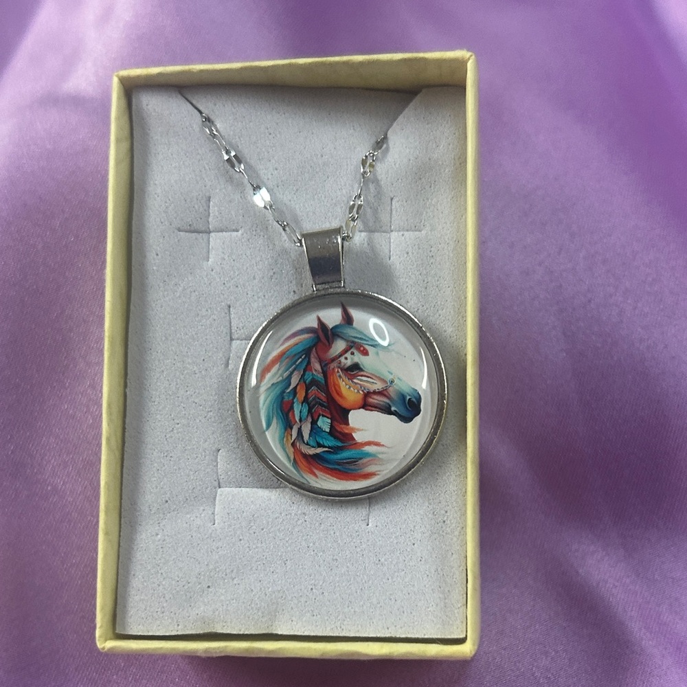 Horse 1 inch pendent necklace great gift for any horse lover